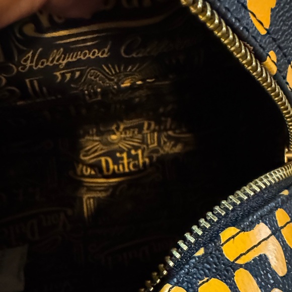 NWT Von Dutch Orange and Black Animal Print Crossbody Bag - Picture 6 of 9